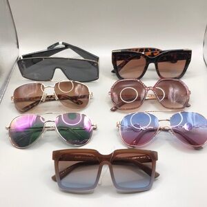 Bundle lot 7 branded sunglasses variety trendy.